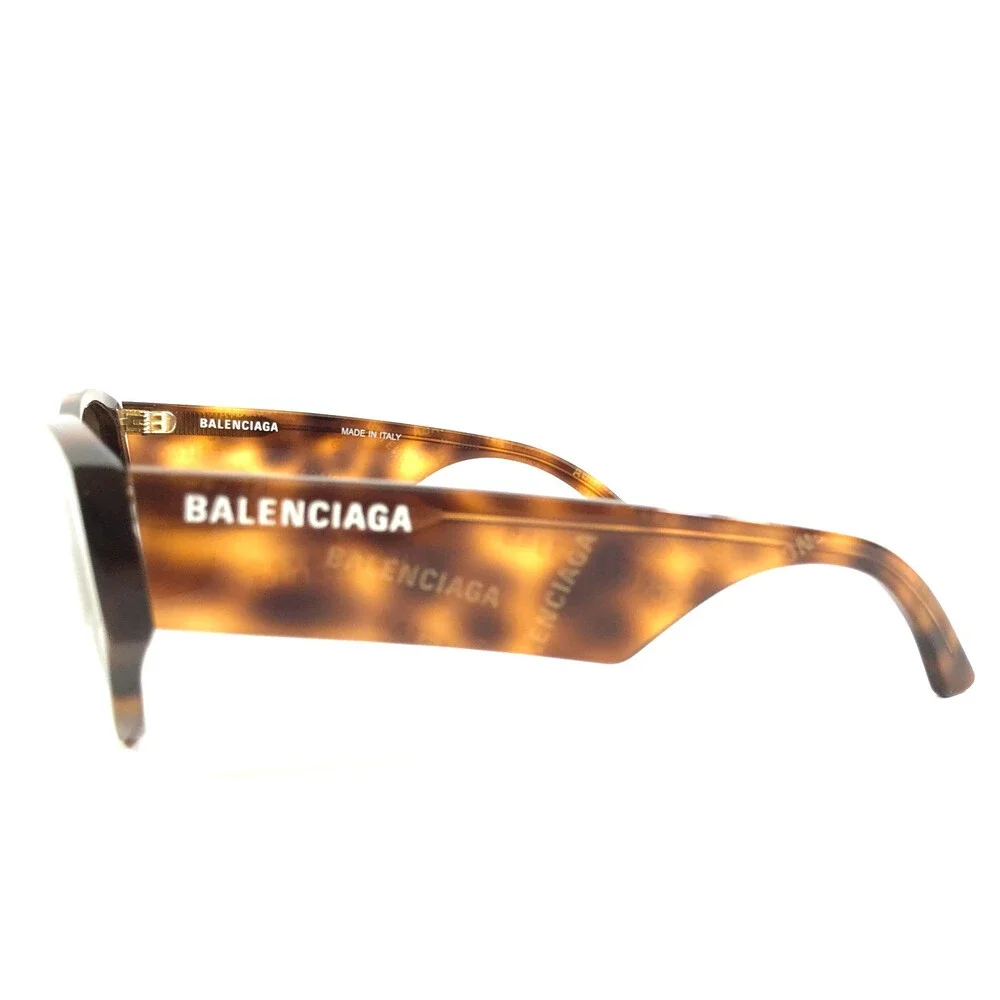 Balenciaga Sunglasses BB0097S 003 Tortoise Brown Cat Eye Frames w/ Brown Lenses